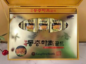 Đông trùng hạ thảo Hàn Quốc hộp gỗ vàng cao cấp